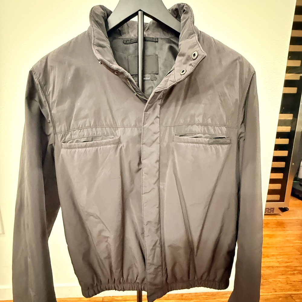 PRADA Black Label - Men’s Grey Bomber - Zipper/Snaps - EU 46 / US 36 - AUTHENTIC